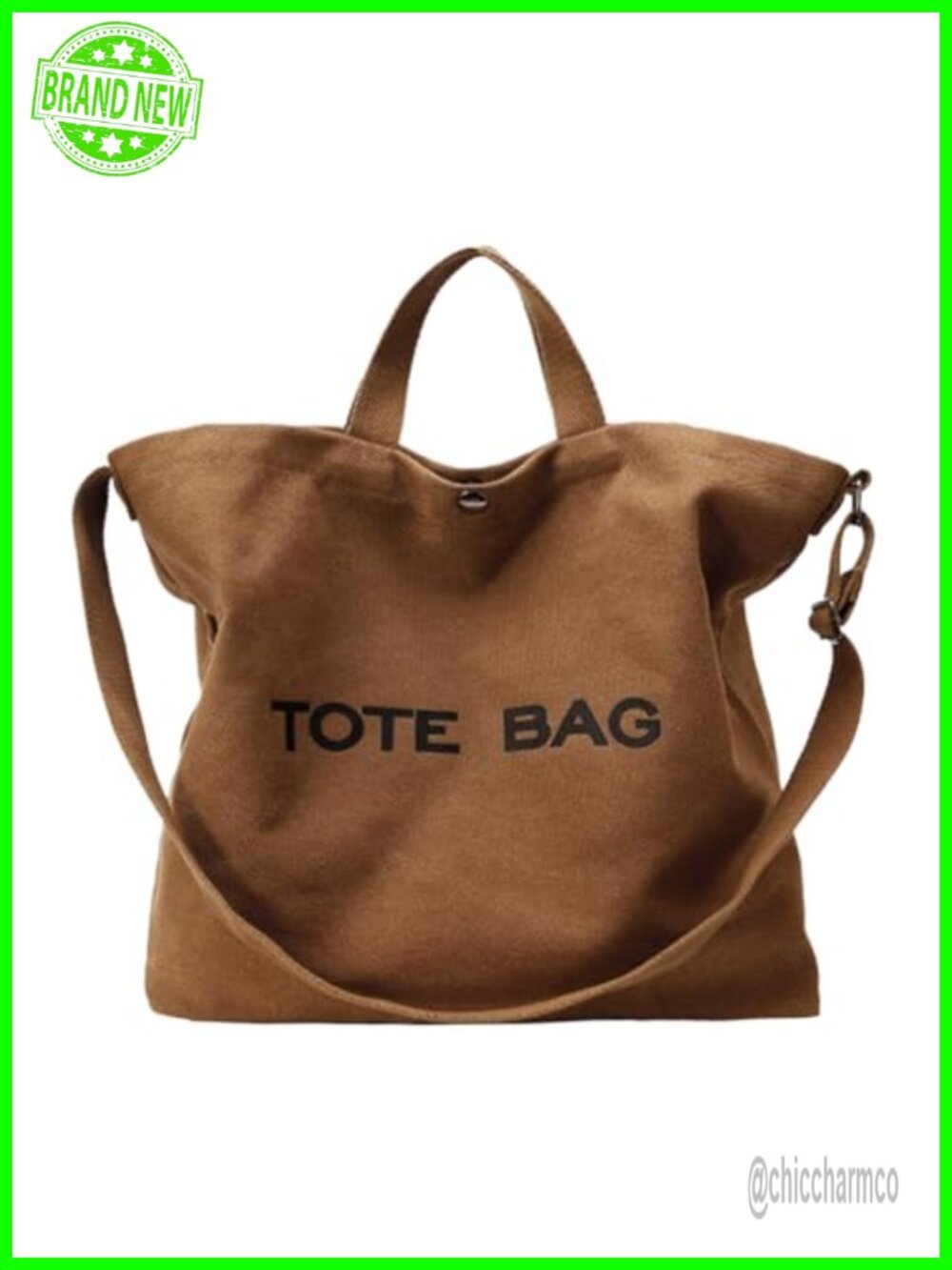 Canvas Tote Bag Large Crossbody Shoulder Top Handle Travel Handbag